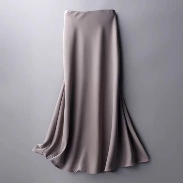 Elegant Silk Midi Skirt