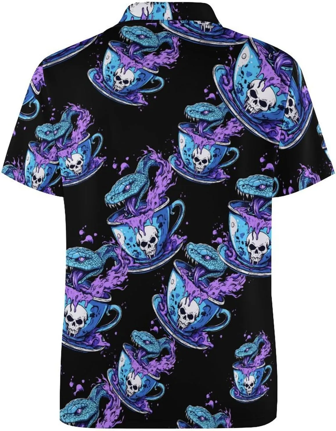 Evil Snake Cup Mens Polo Shirts Quick Dry Short Sleeve T-shirts Slim Tennis Collared Tees Tops