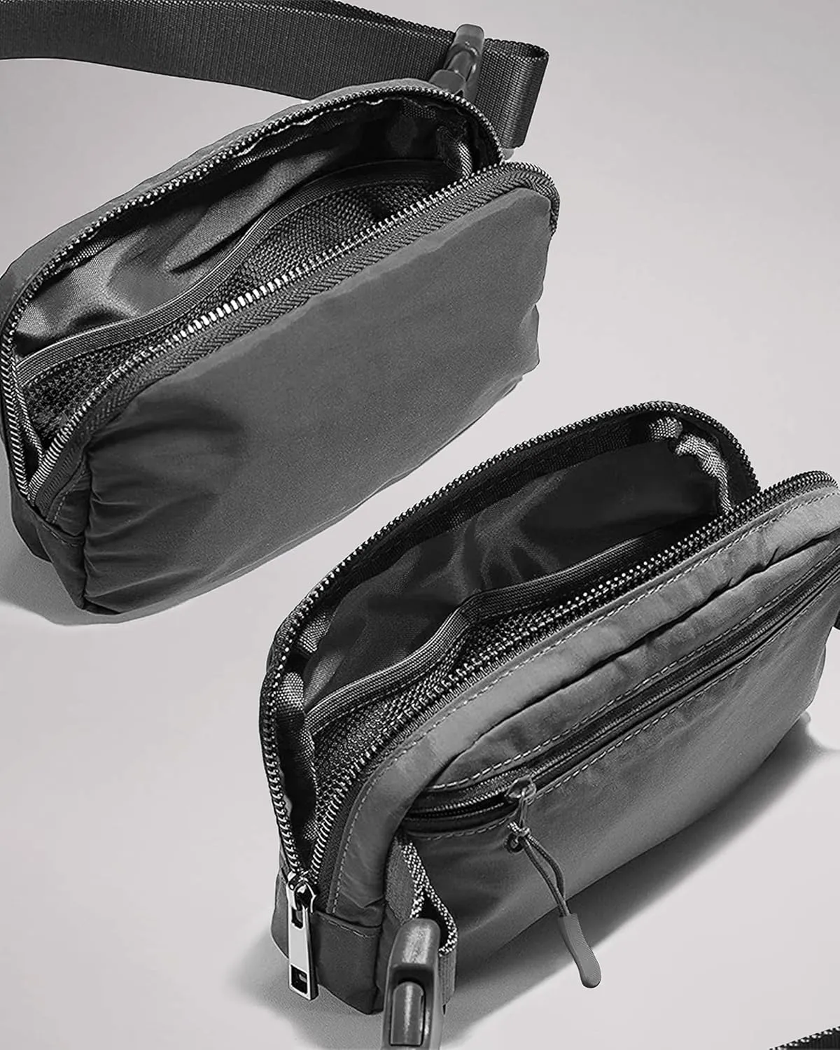 Fanny Pack Crossbody Bag Trendy Waterproof Small Cross Body Purse for Women Men Fashion Waist Packs Mini Belt Bag Pouch Chest Bum Hip Bag Lulu Dupes for Travel Vacation Running Dim Grey