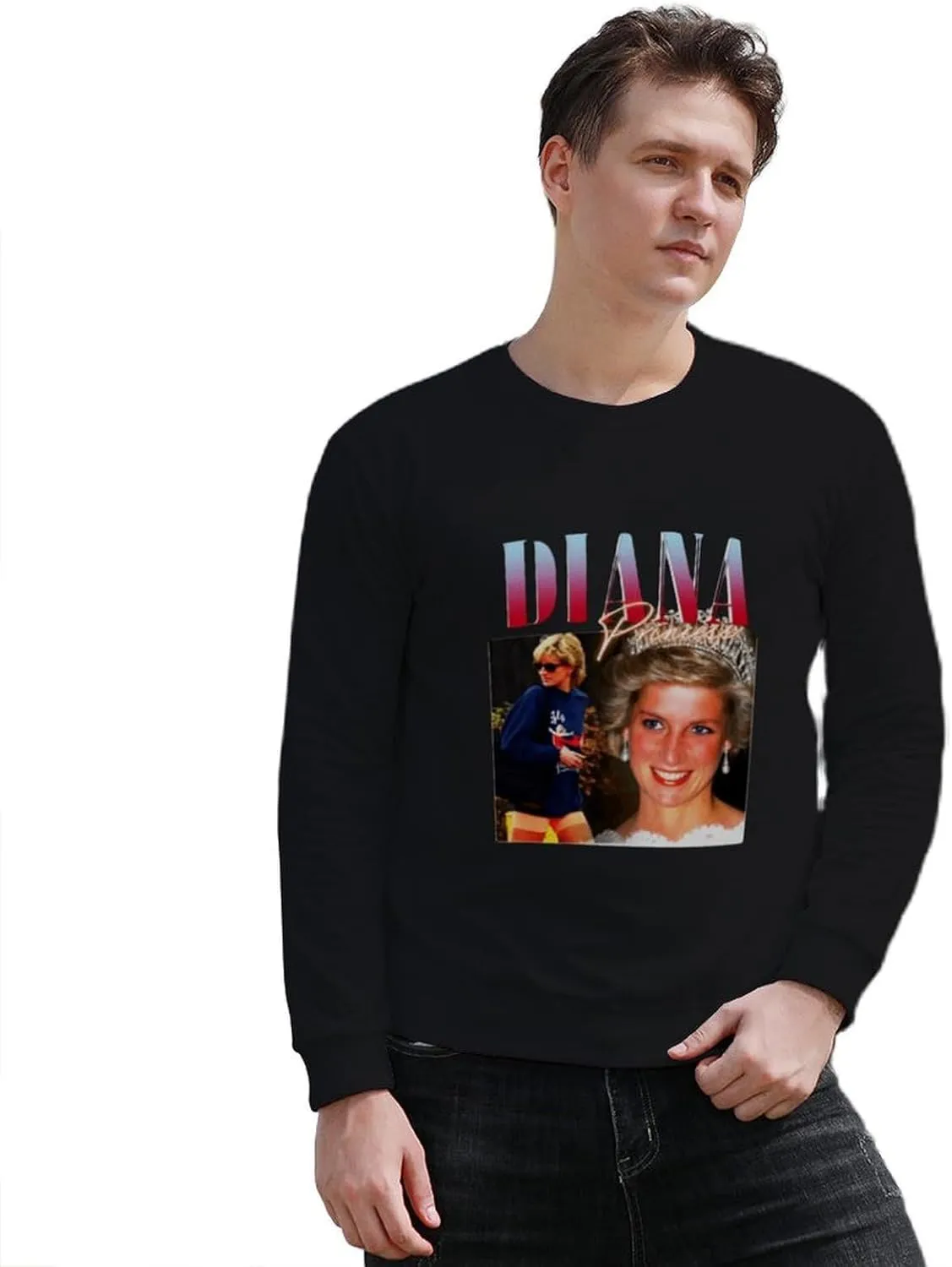 Fashion Long Sleeve Graphic Tees Shirt, Athletic Crew Neck T-Shirts for Men