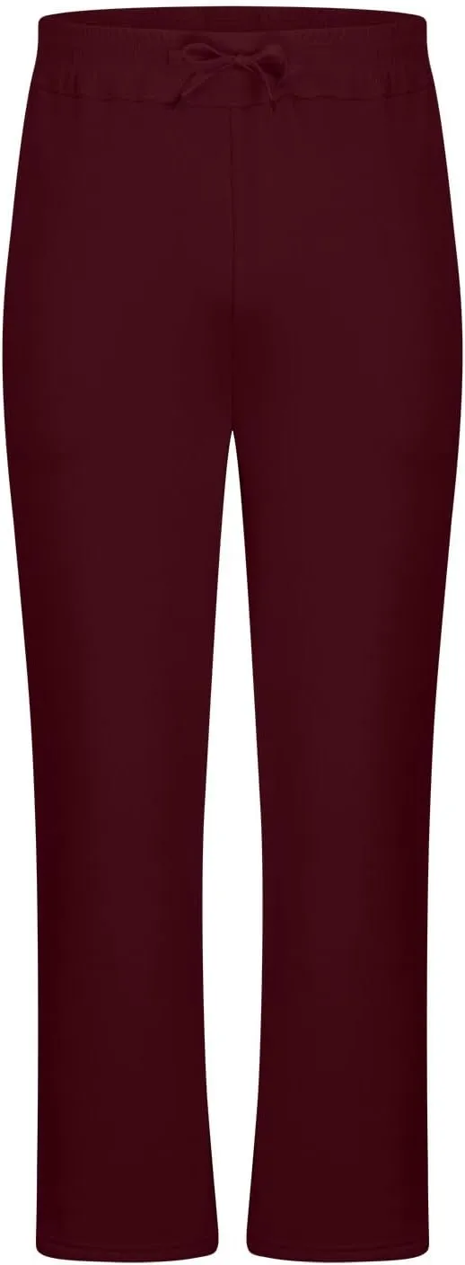 Finelylove Sweat Pants for Men Fleece Workout Joggers Pants Loose Straight Wide Leg Track Pants Solid Casual Trousers