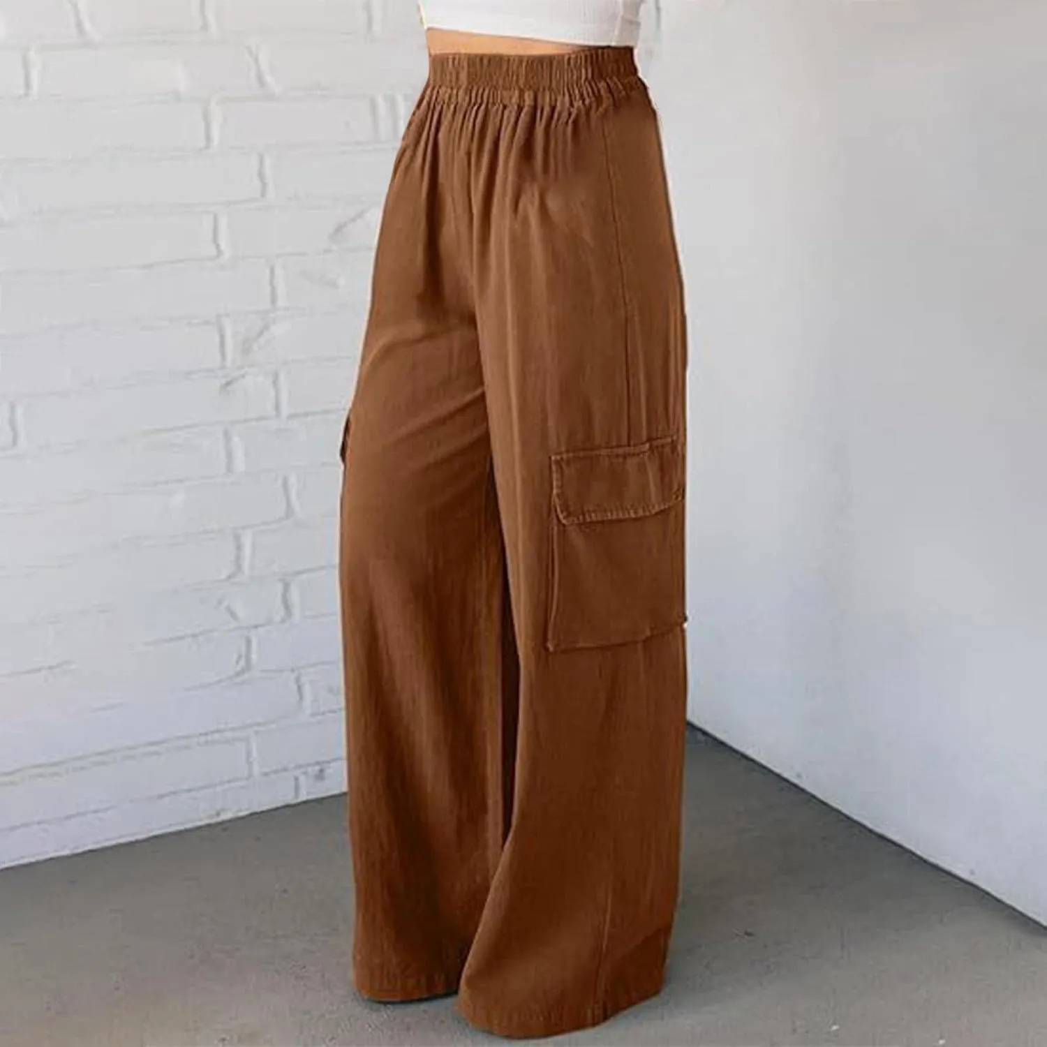Fleece Sweatpants Waisted Loose Sweatpants Comfortable High Waisted Jogging Pants with Womens Wide Leg Sweatpants