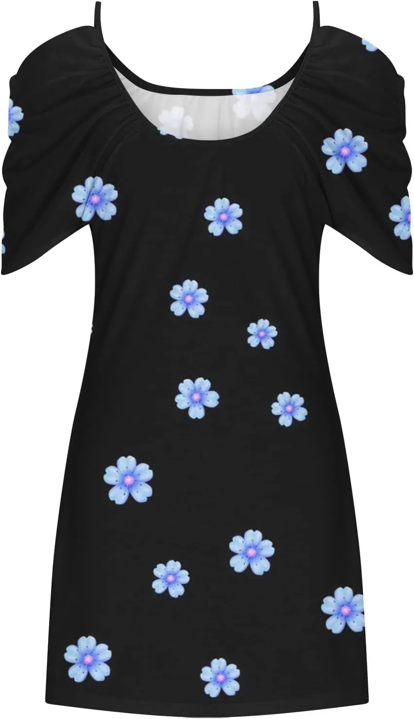 Floral Summer Dress 2024 Sexy Plus Size Open Shoulder Spaghetti Strap Beach Mini Dresses Floral Print Short Dresses