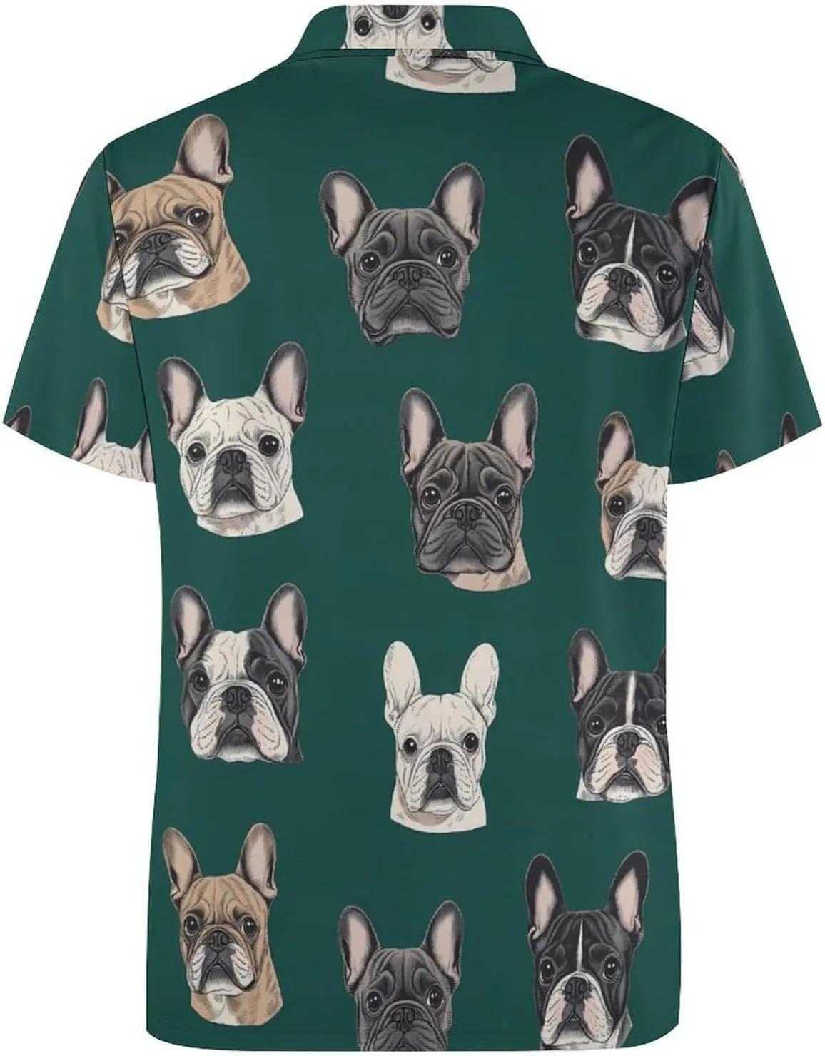 French Bull Dogs Mens Polo Shirts Quick Dry Short Sleeve T-shirts Slim Tennis Collared Tees Tops