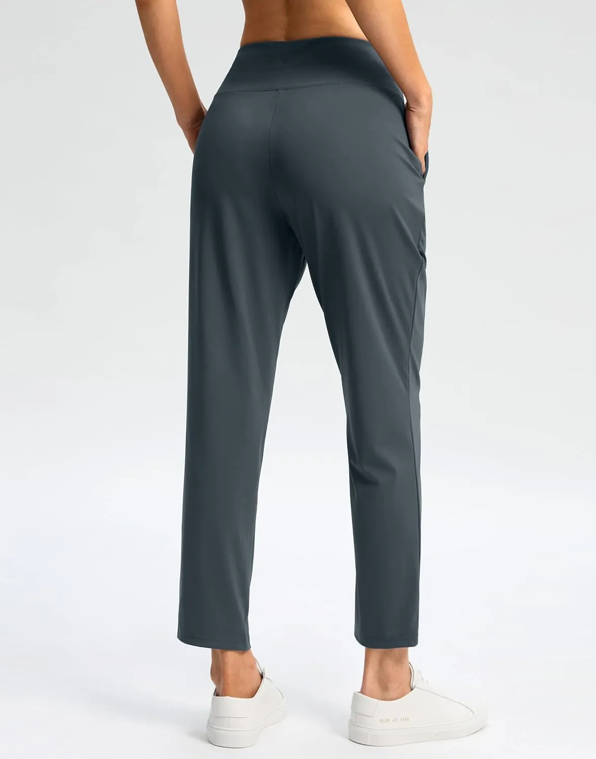 G Gradual Women's Pants High Waisted Drawstring Ankle Pants 2 Pockets 7/8 Sweatpants for Golf Travel Athletic Casual