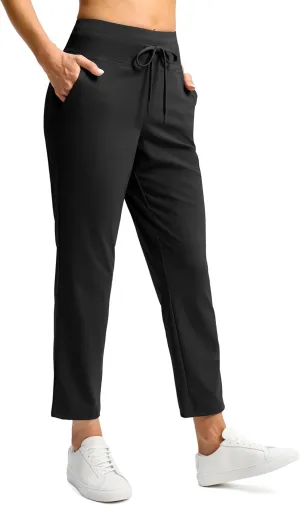 G Gradual Women's Pants High Waisted Drawstring Ankle Pants 2 Pockets 7/8 Sweatpants for Golf Travel Athletic Casual