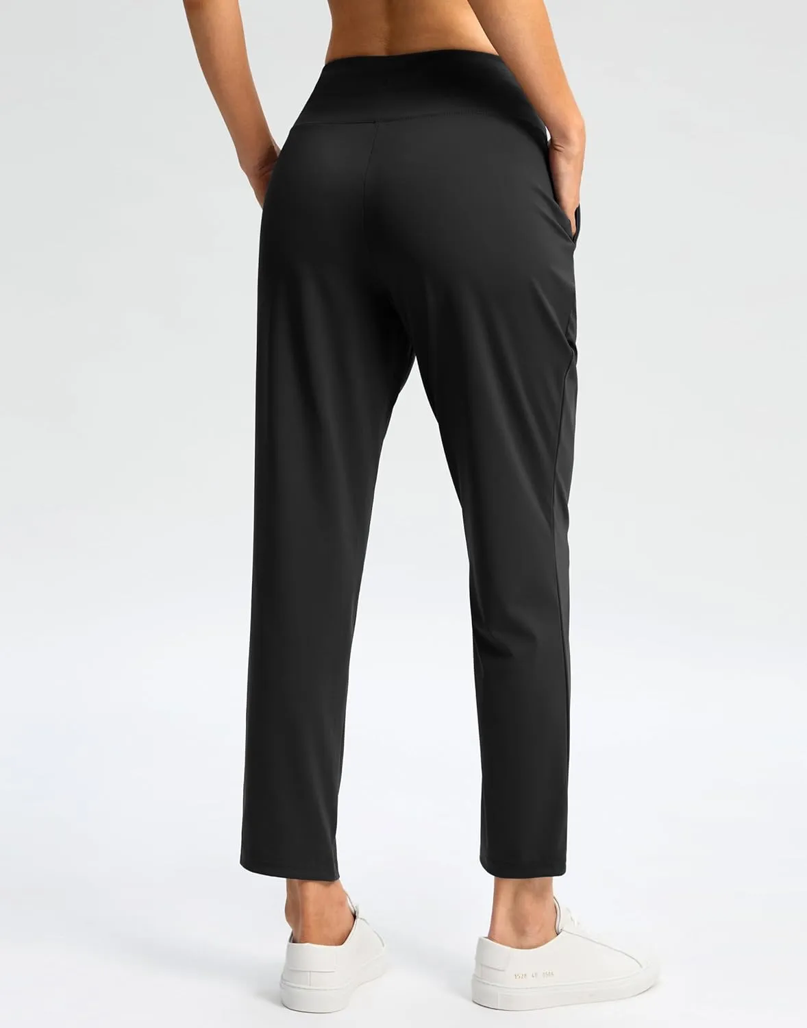 G Gradual Women's Pants High Waisted Drawstring Ankle Pants 2 Pockets 7/8 Sweatpants for Golf Travel Athletic Casual