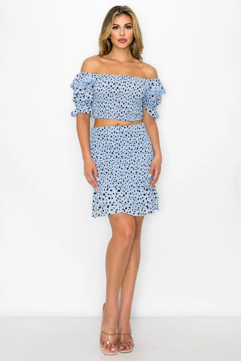 Geovan Ruffled Print Skirts Set