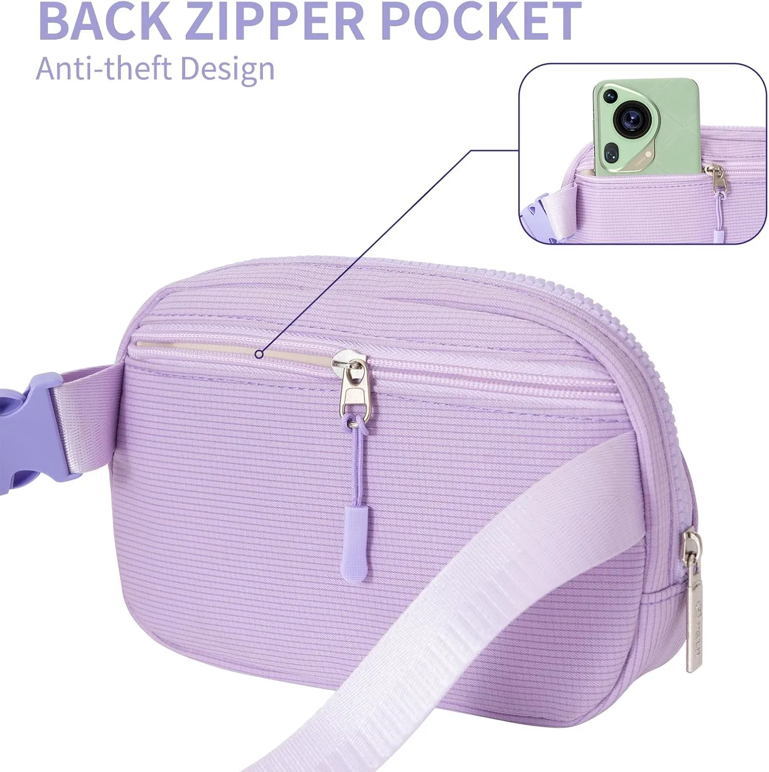 Gifts for Girls 3 4 5 6 7 8 9 10 11 12 Year Old Teens Kids Daughter Sister Gifts for Women Letter Patch Fanny Pack Belt Bag Cute Stuff for Girls Women Teen Trendy Crossbody Bags (Purple)