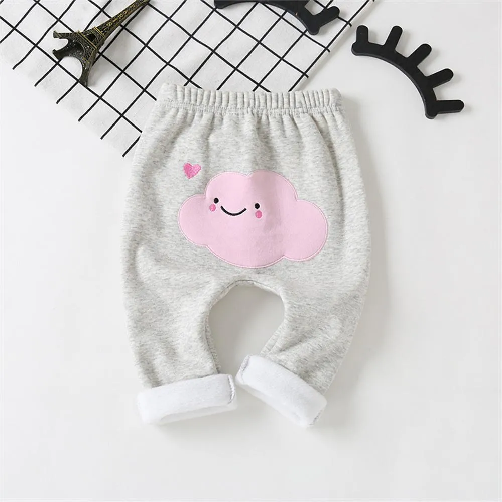 Girls Cute Cloud Caual Elastic Waist Pants