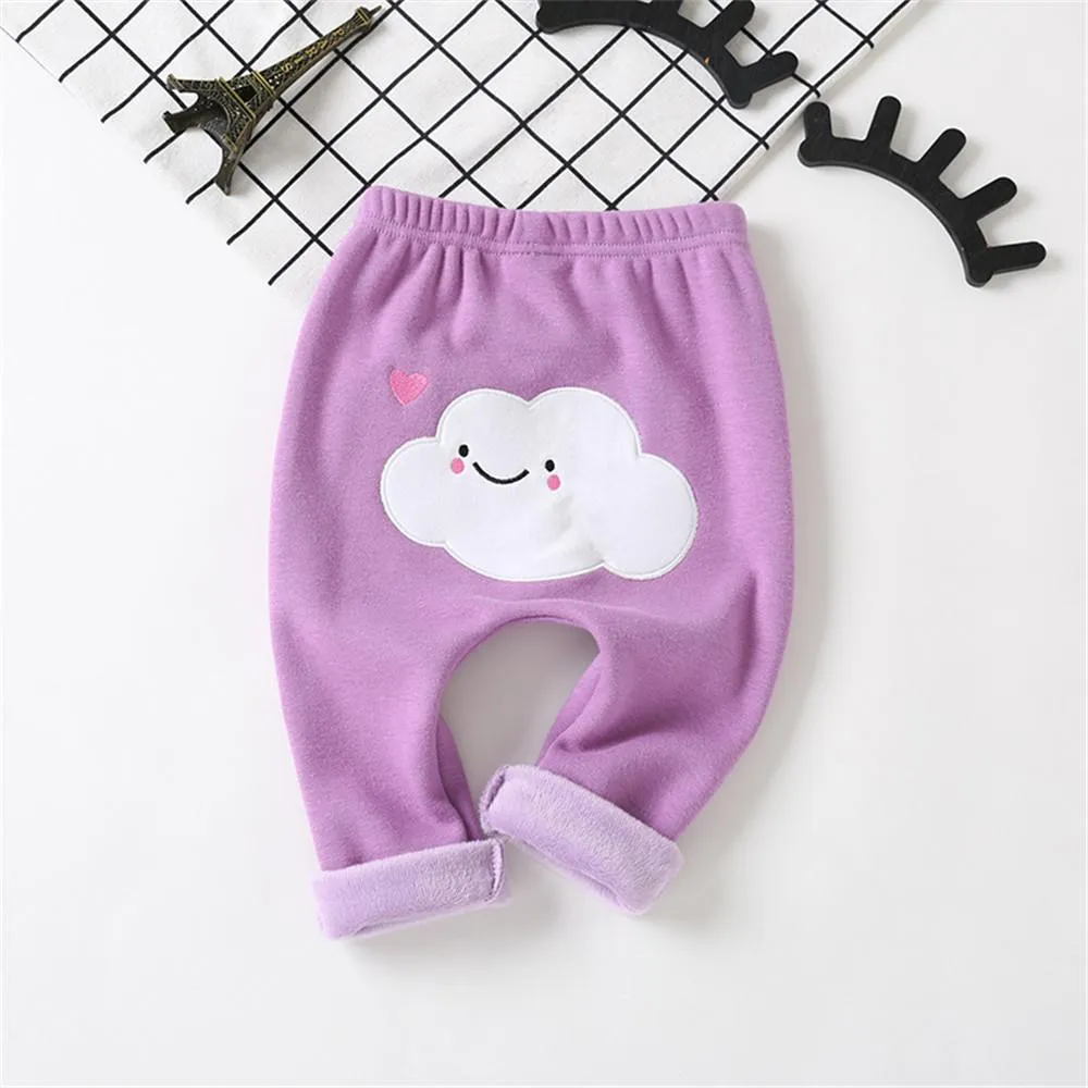 Girls Cute Cloud Caual Elastic Waist Pants