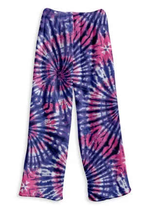 girls fuzzy lounge pant - tie dye
