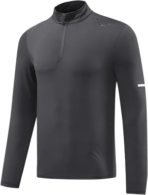 Golf Shirts Quick Dry Quarter Zip Sweatshirts Athletic Workout Gym Active Tees Moisture Wicking Long Sleeves Shirt