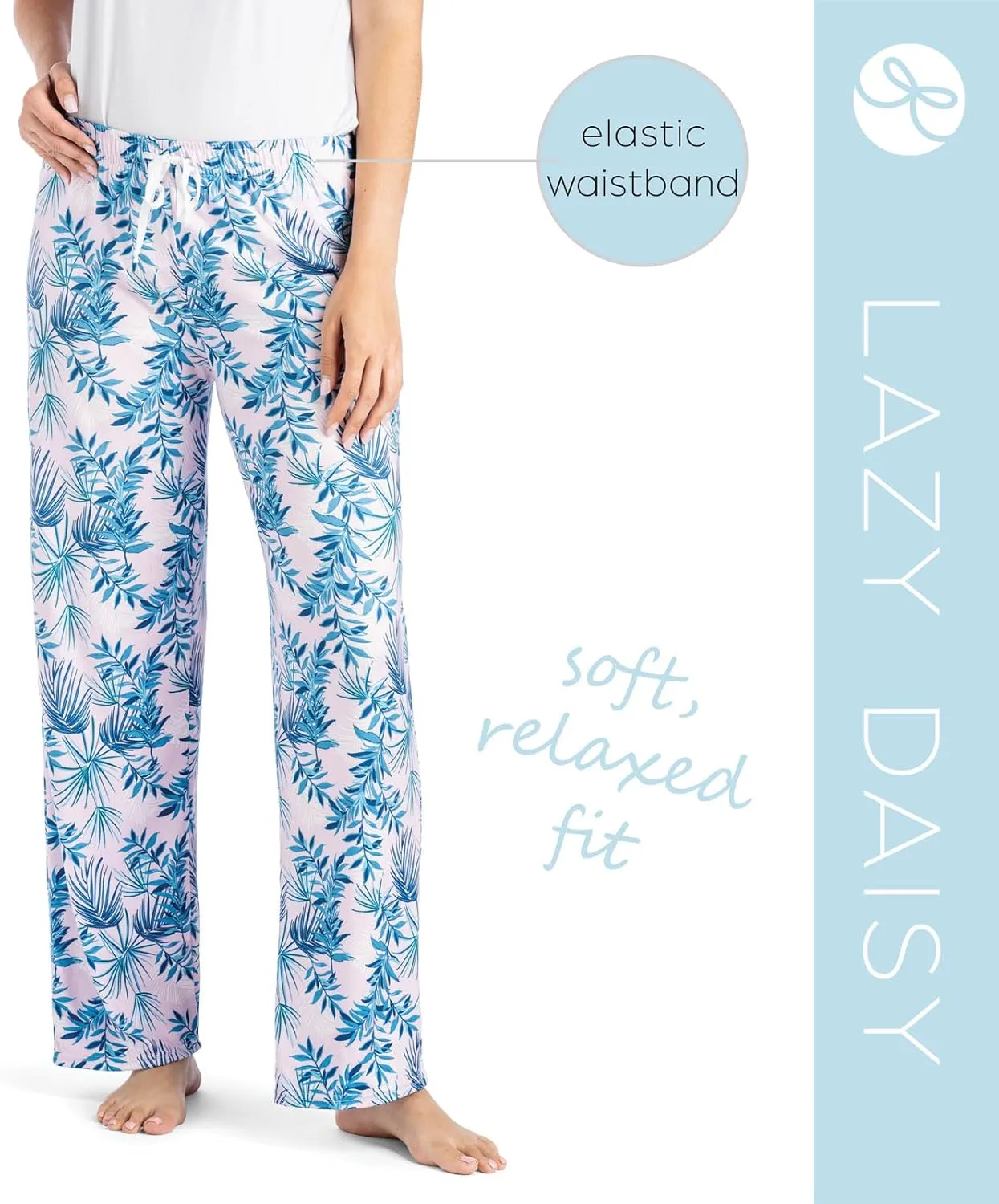 Hello Mello Signature Lounge Pants Womens Soft Pajama Bottoms Elastic Waistband Drawstring Tie