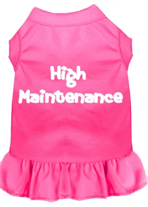High Maintenance Screen Print Dress Bright Pink Xl