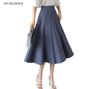 High Waist Summer Pleated Skirts For Women 2020 Fashion Korean Style