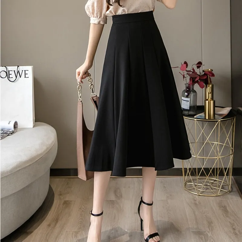 High Waist Summer Pleated Skirts For Women 2020 Fashion Korean Style