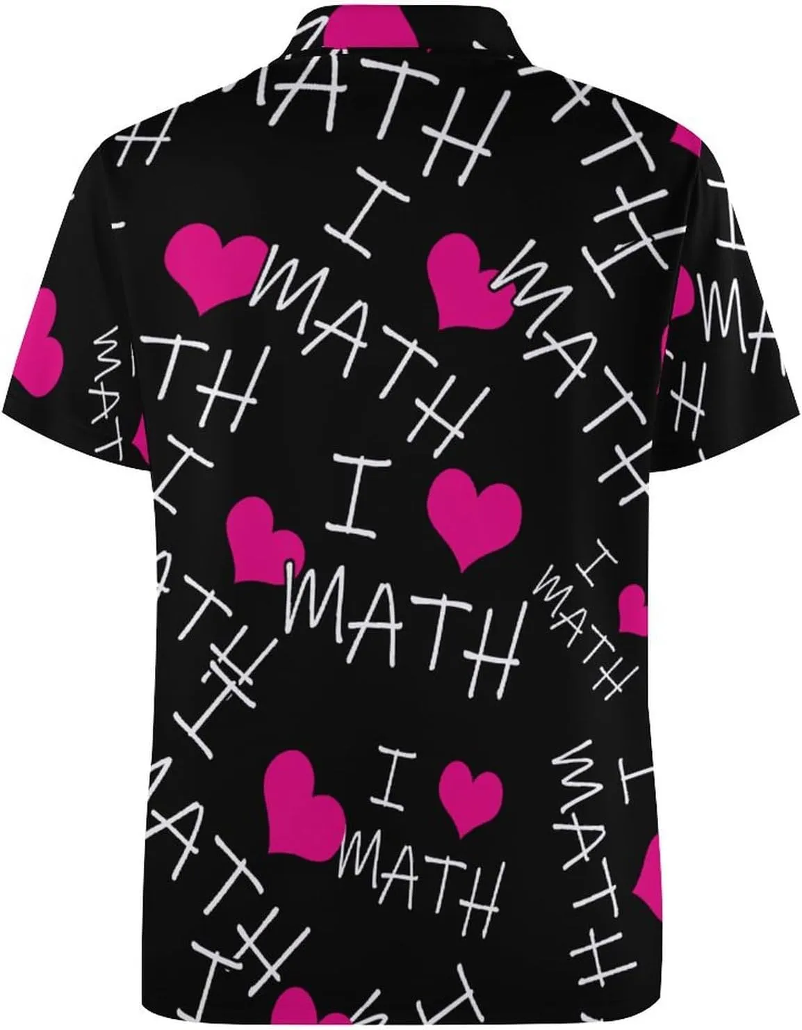 I Love Math Mens Polo Shirts Quick Dry Short Sleeve T-shirts Slim Tennis Collared Tees Tops