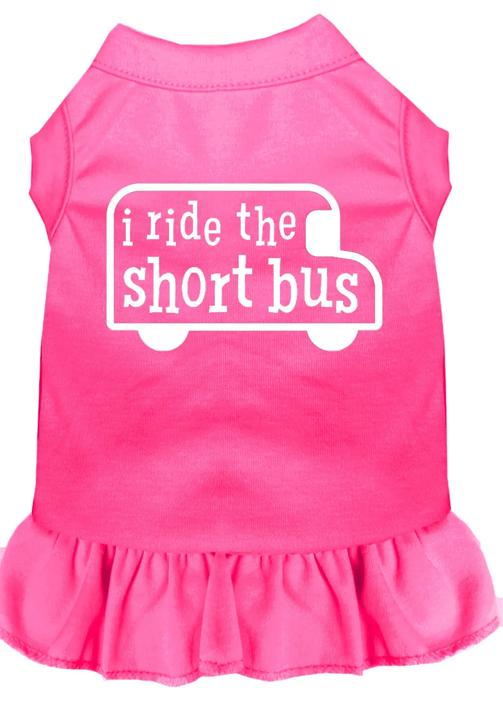 I Ride The Short Bus Screen Print Dress Bright Pink Xxl