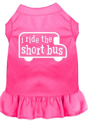 I Ride The Short Bus Screen Print Dress Bright Pink Xxl