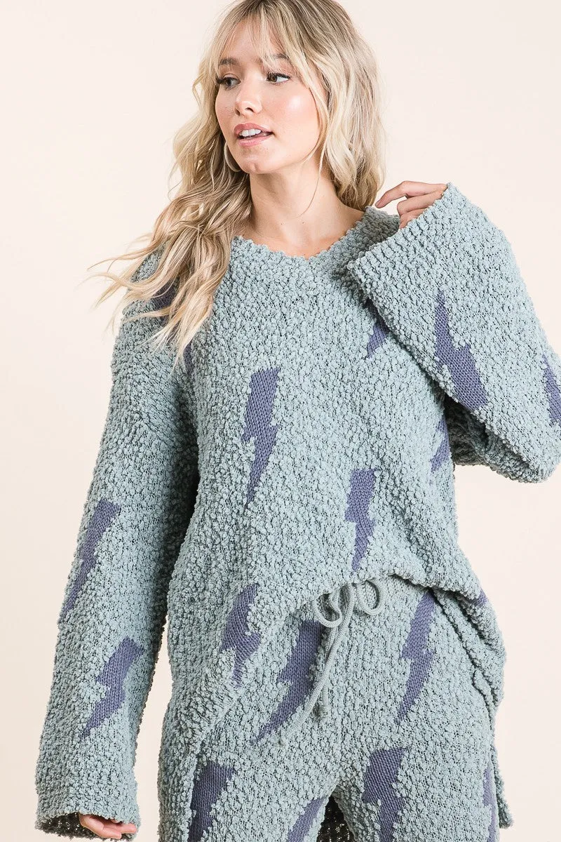 IP3625 | COZY SOFT HAIRY POPCORN SWEATER PANTS