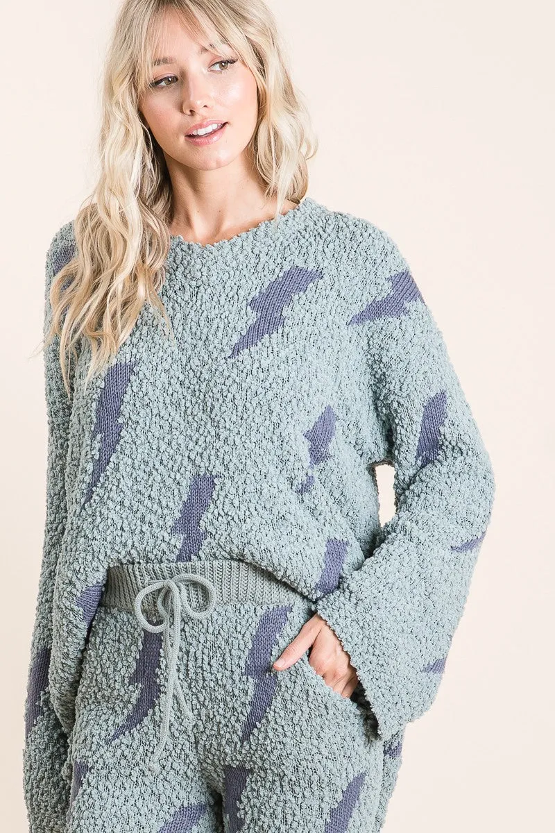 IP3625 | COZY SOFT HAIRY POPCORN SWEATER PANTS