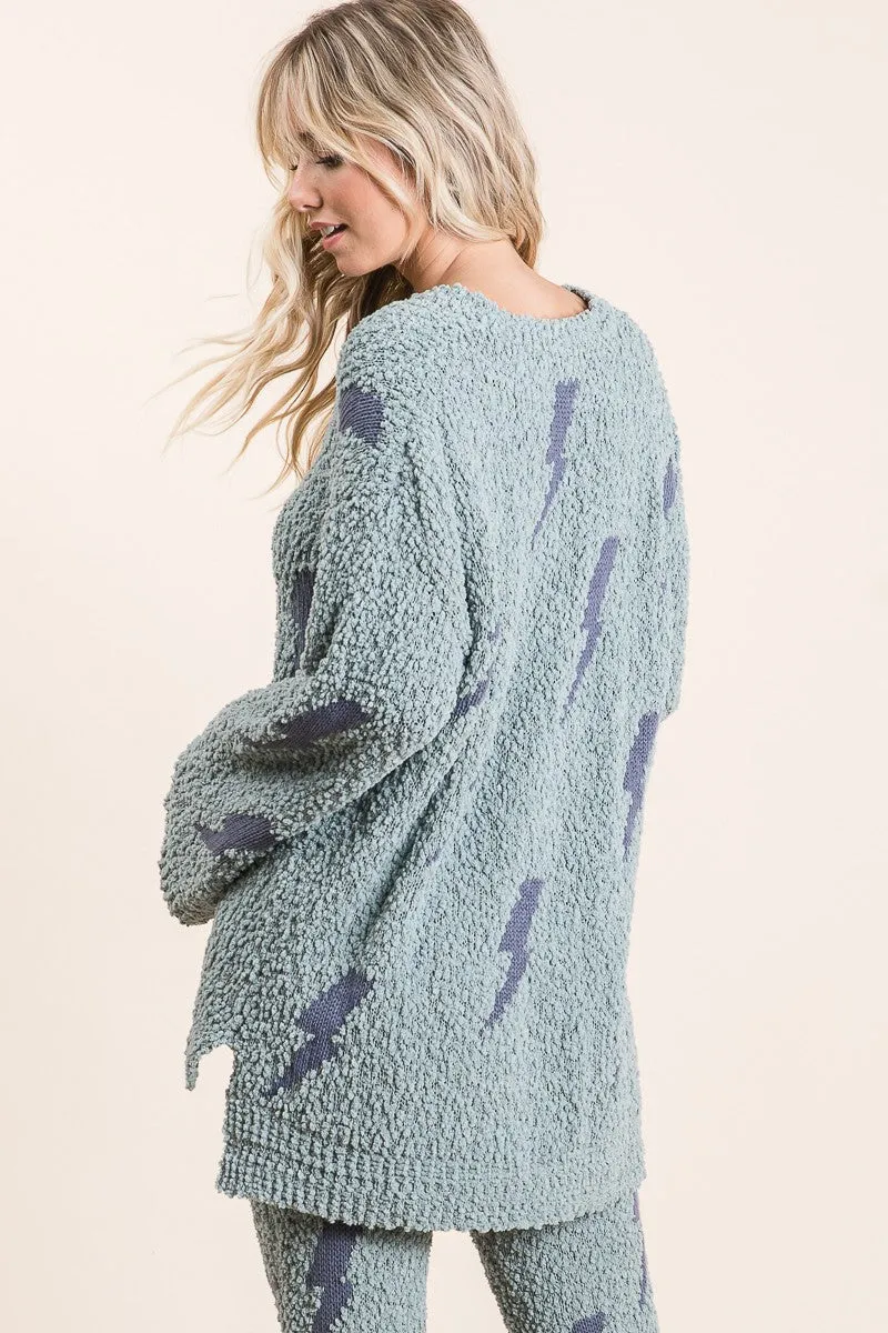 IP3625 | COZY SOFT HAIRY POPCORN SWEATER PANTS