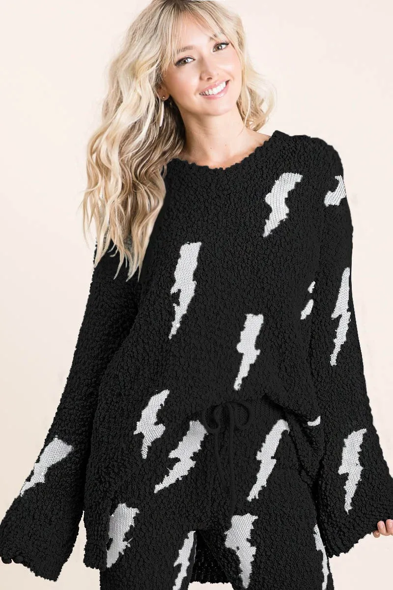 IP3625 | COZY SOFT HAIRY POPCORN SWEATER PANTS