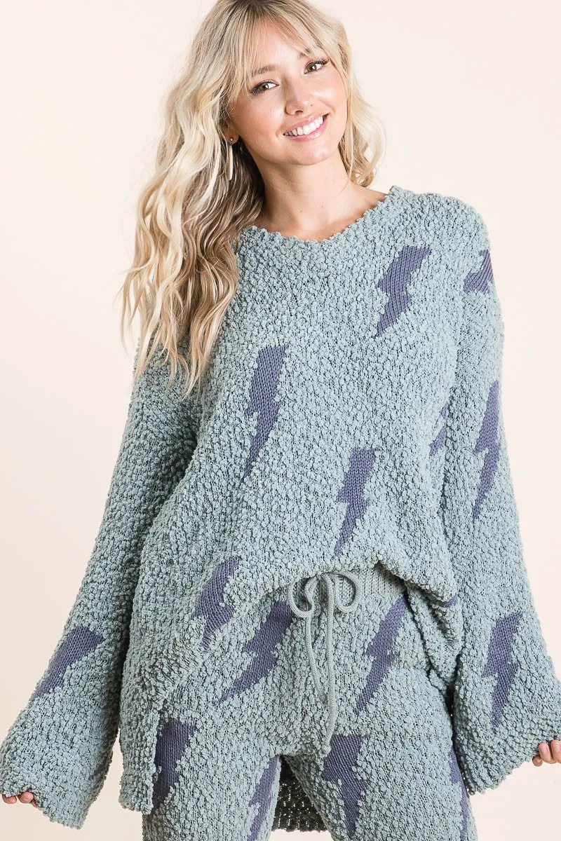 IP3625 | COZY SOFT HAIRY POPCORN SWEATER PANTS
