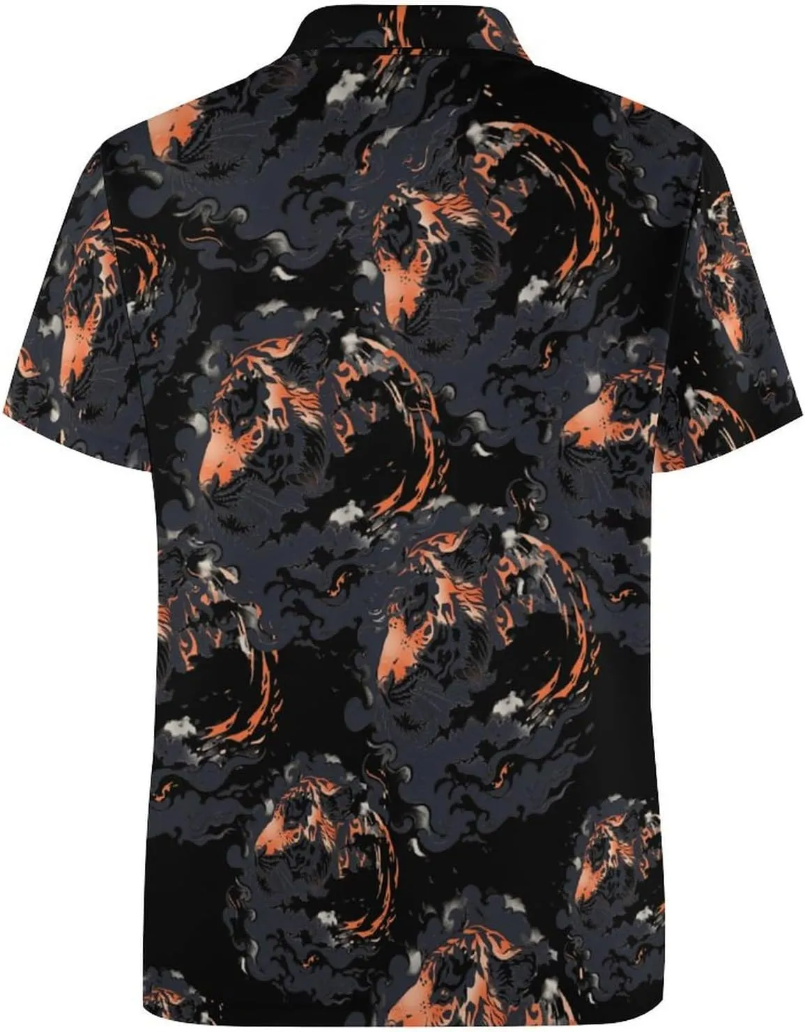 Japanese Tiger Clouds Mens Polo Shirts Quick Dry Short Sleeve T-shirts Slim Tennis Collared Tees Tops