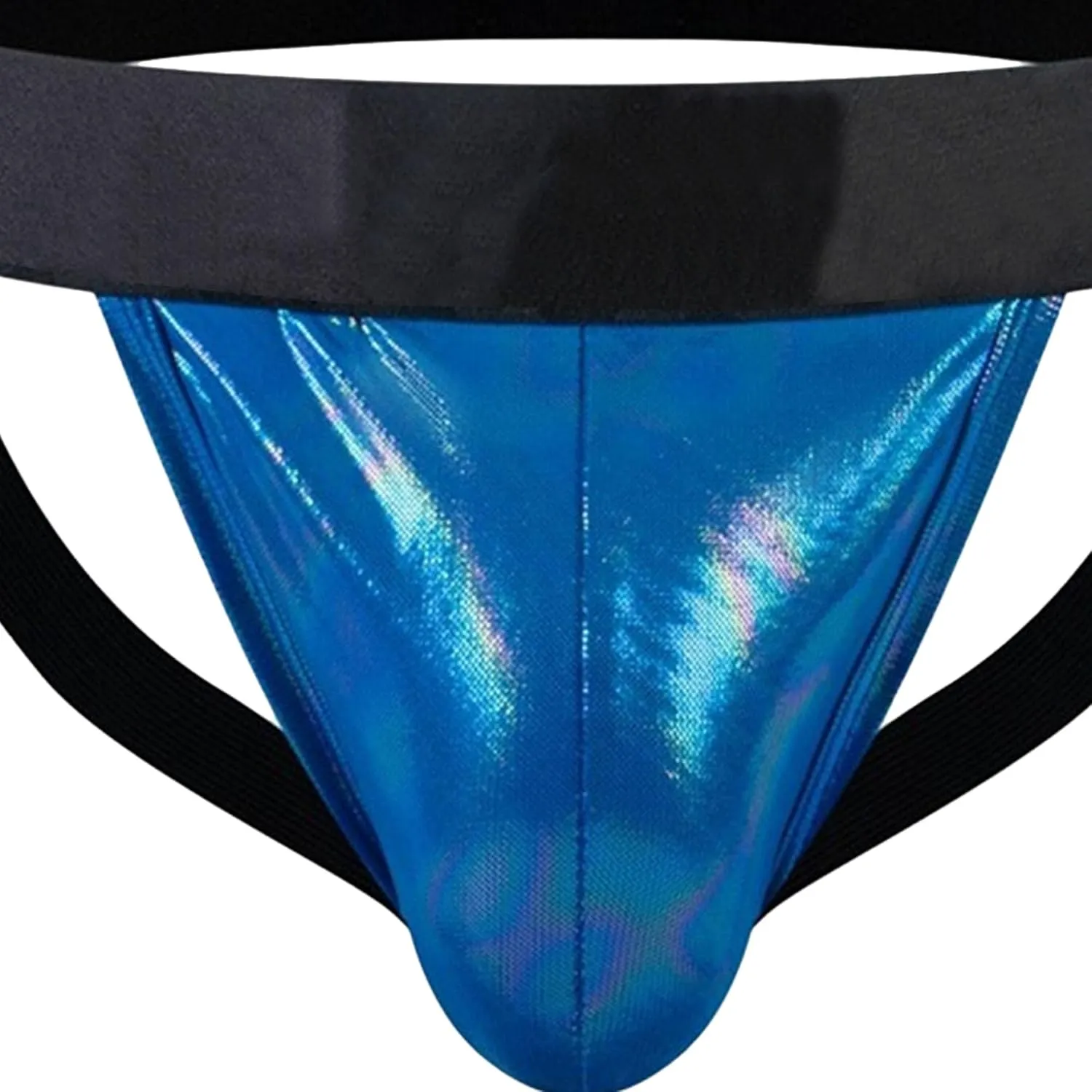 JEKE-DG Men's Faux Leather See Through Thong Hollow Out Erotic Boxer Briefs Low Rise Sexy Breathable Clubwear Underwear