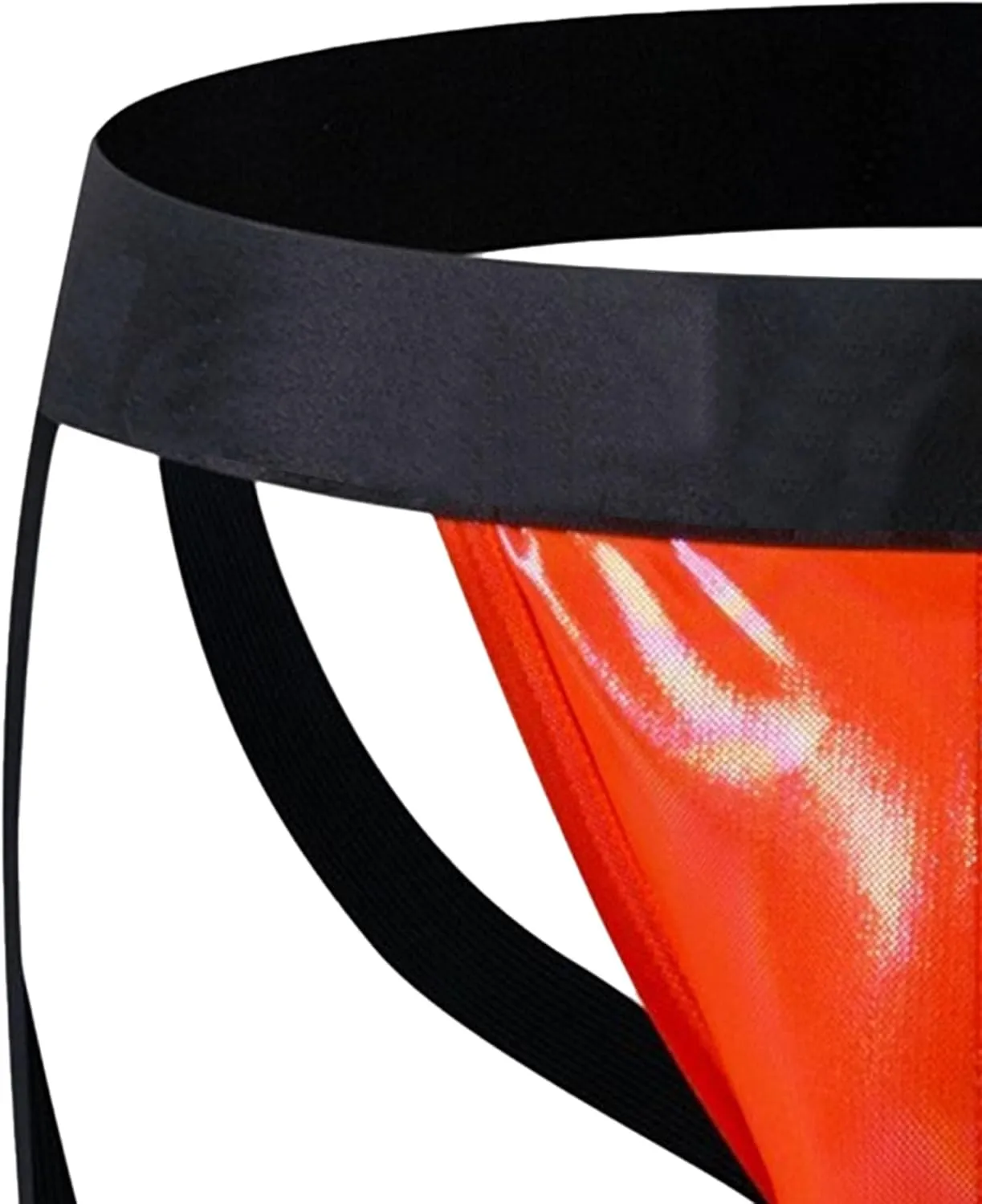 JEKE-DG Men's Faux Leather See Through Thong Hollow Out Erotic Boxer Briefs Low Rise Sexy Breathable Clubwear Underwear