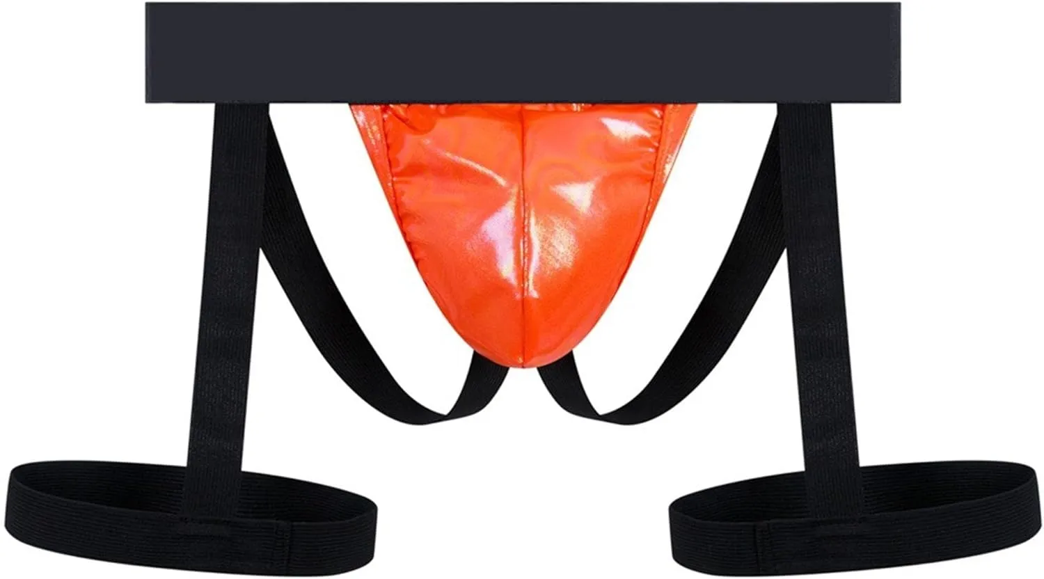 JEKE-DG Men's Faux Leather See Through Thong Hollow Out Erotic Boxer Briefs Low Rise Sexy Breathable Clubwear Underwear