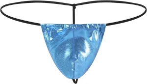 JEKE-DG Men's Leather Jockstrap T-Back Thongs Low Rise Funny Sexy Briefs Hollow Out Bulge Pouch Underwear