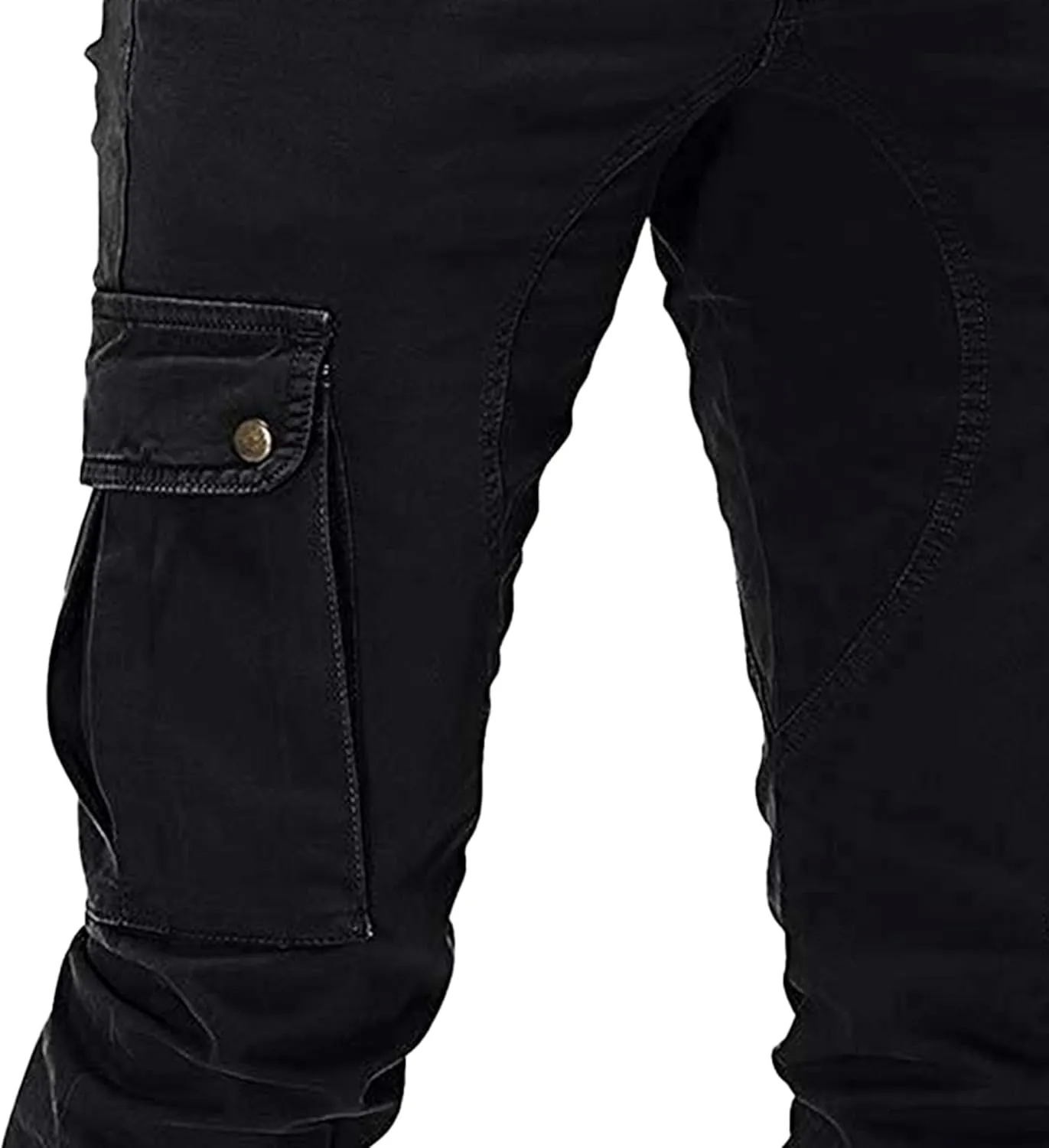 JEKE-DG Men's Slim Fit Ankle Cargo Pants Fashion Regular Casual Streetwear Pants Solid Distressed Pants with Pockets