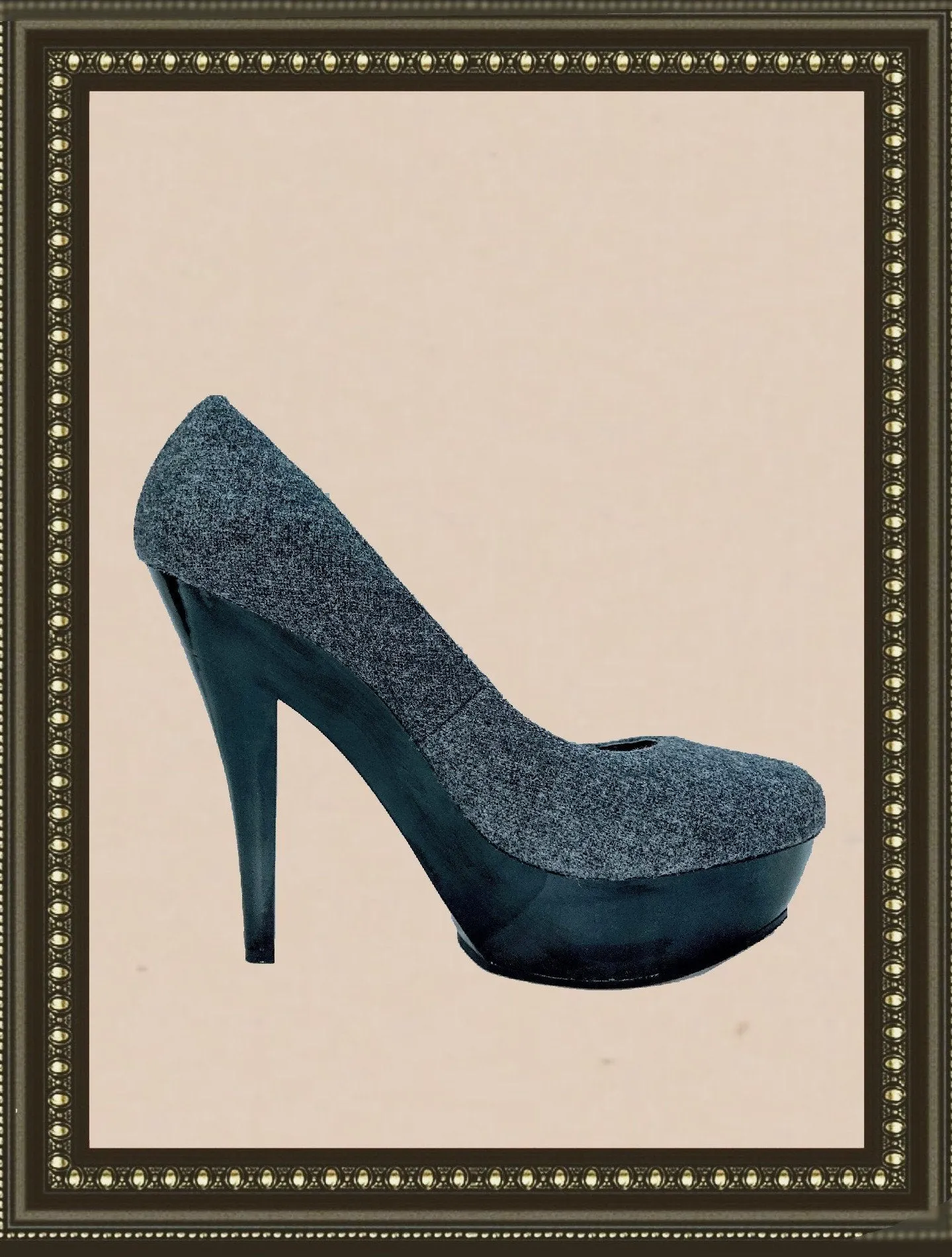 Jessica Simpson gray cloth shoe - elegant and classy - size 9 (b)