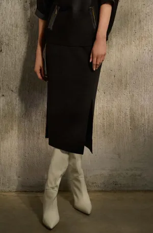 Joseph Ribkoff Sweater Knit Skirt in Black 243967