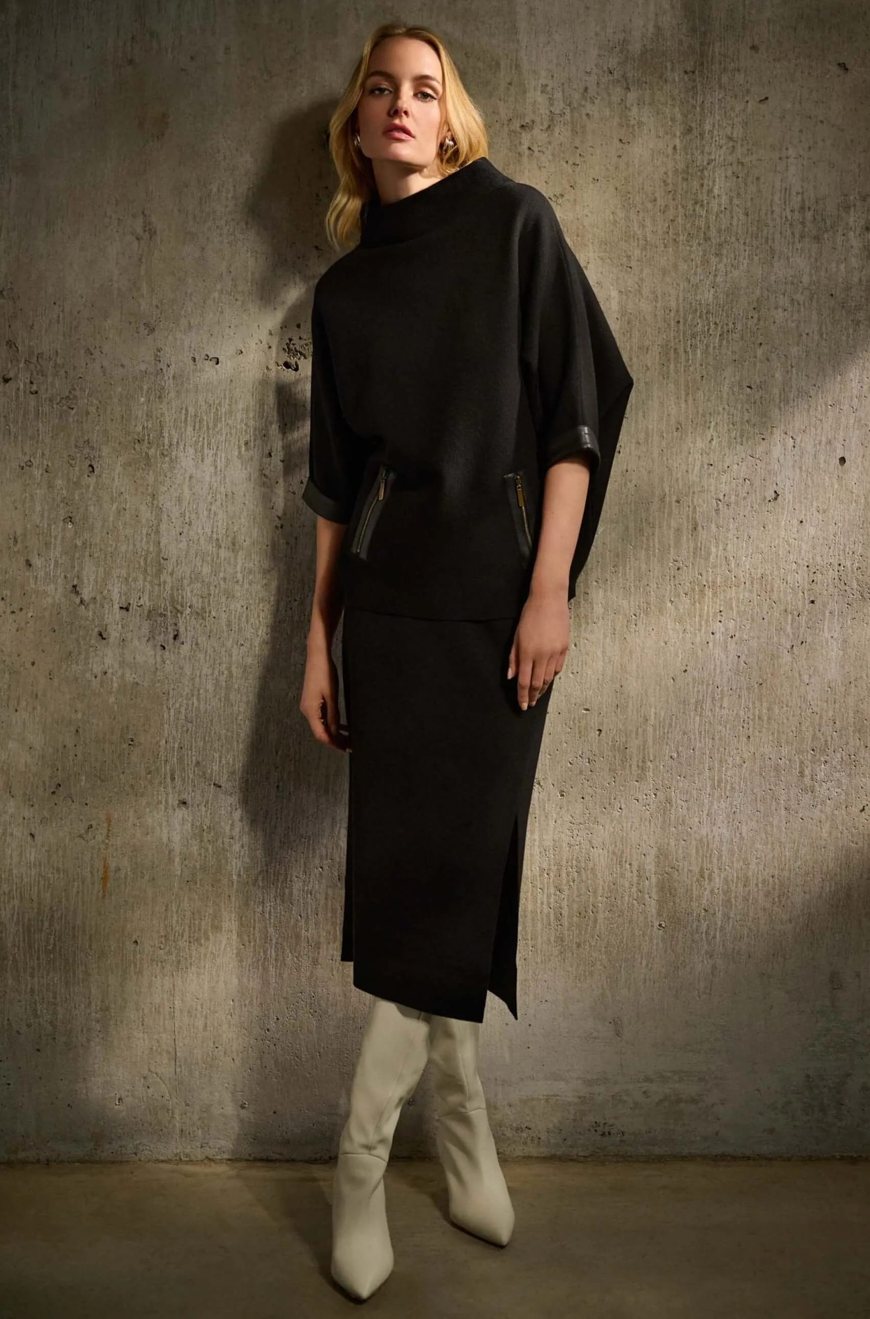 Joseph Ribkoff Sweater Knit Skirt in Black 243967