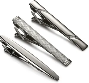 Jstyle 3 PCS Tie Clips for Men 316L Stainless Steel- Tie Bar Set, Regular Ties, Luxury Box Gift Ideas -Personalized Gifts for Men, Accessories for Business Wedding, Casual & Formal Attire