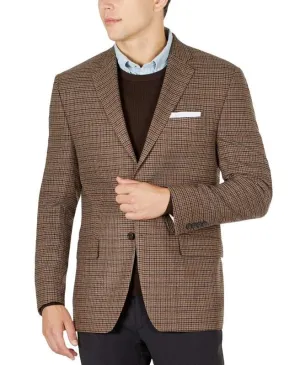 Lauren Ralph Lauren Mens Classic-Fit Stretch Plaid Blazer Brown Size 40