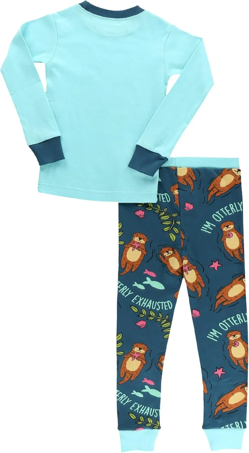 Lazy One Warm Long-Sleeve PJ Sets for Girls and Boys, Funny Animal Kids' Pajama Sets, Cozy, Comfy