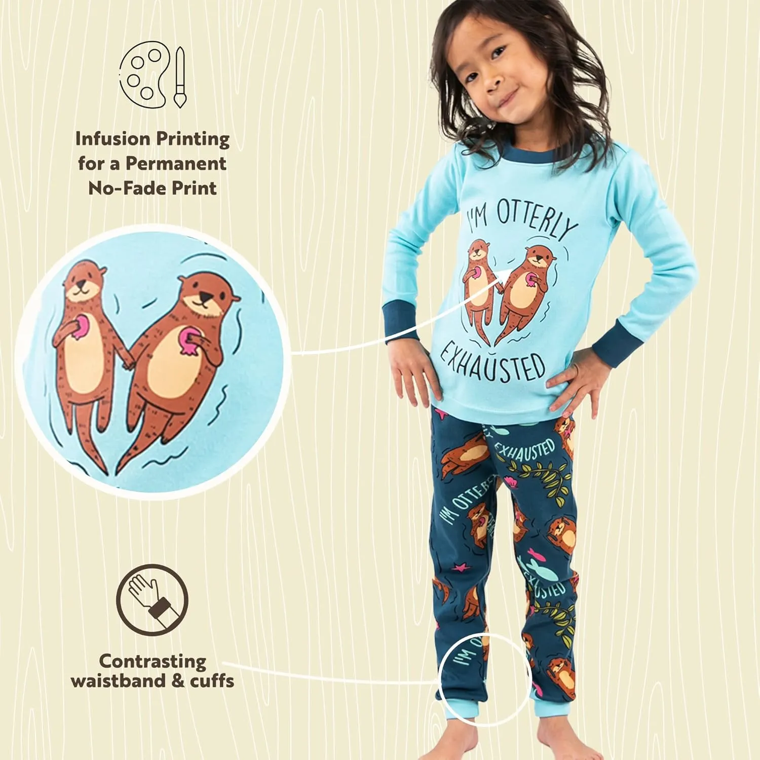 Lazy One Warm Long-Sleeve PJ Sets for Girls and Boys, Funny Animal Kids' Pajama Sets, Cozy, Comfy