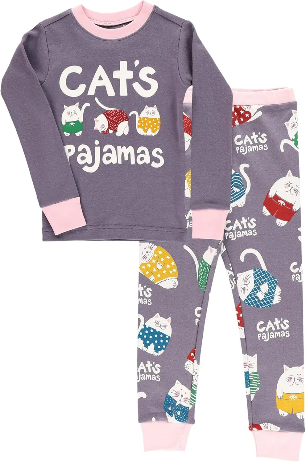 Lazy One Warm Long-Sleeve PJ Sets for Girls and Boys, Funny Animal Kids' Pajama Sets, Cozy, Comfy