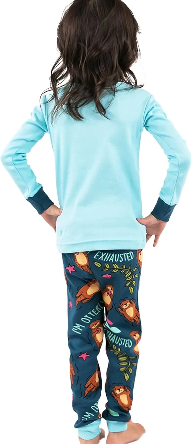 Lazy One Warm Long-Sleeve PJ Sets for Girls and Boys, Funny Animal Kids' Pajama Sets, Cozy, Comfy
