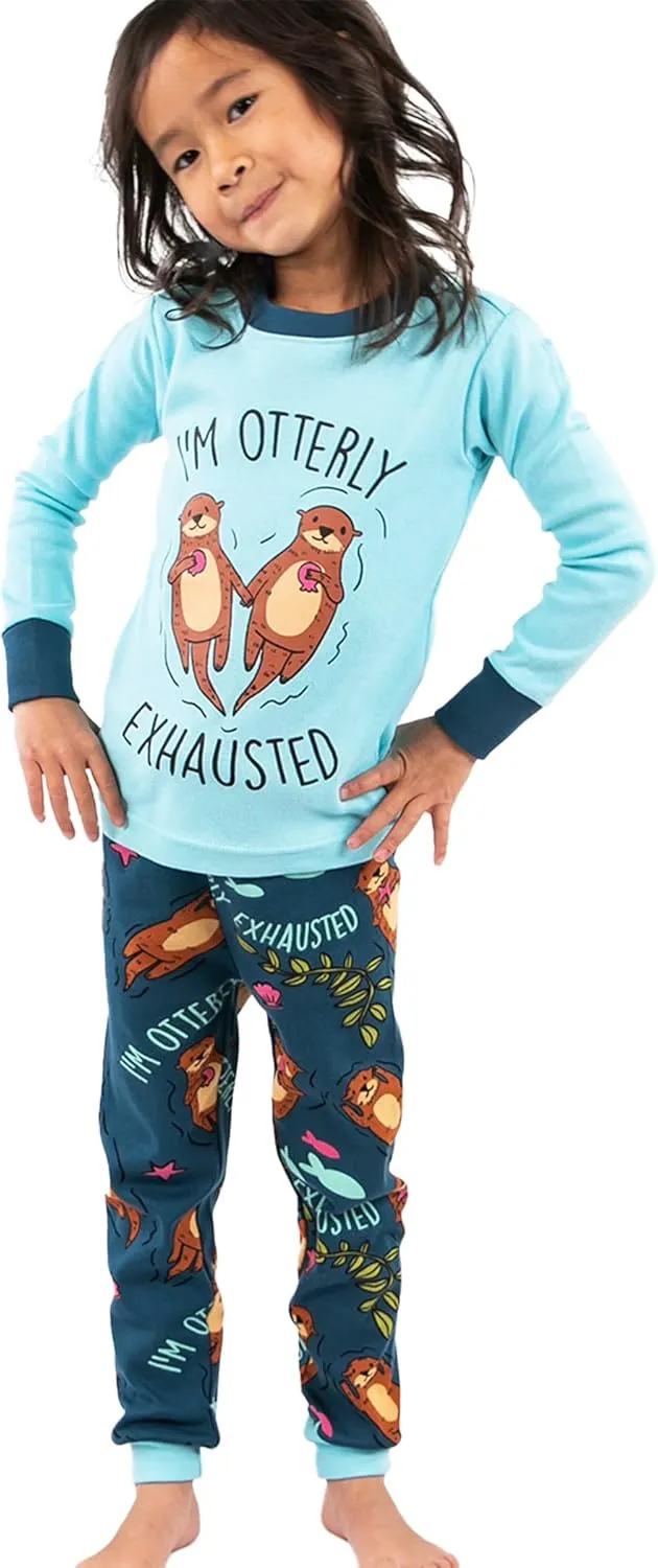 Lazy One Warm Long-Sleeve PJ Sets for Girls and Boys, Funny Animal Kids' Pajama Sets, Cozy, Comfy