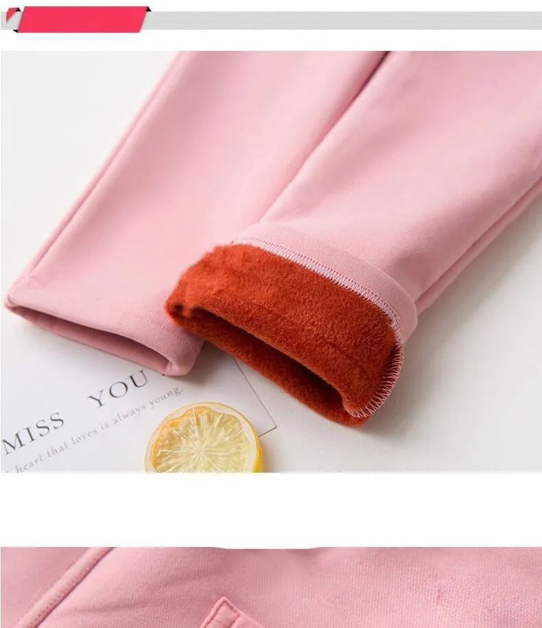 Leggings For Girls Winter Warm Pants With Fleece Kids Pant