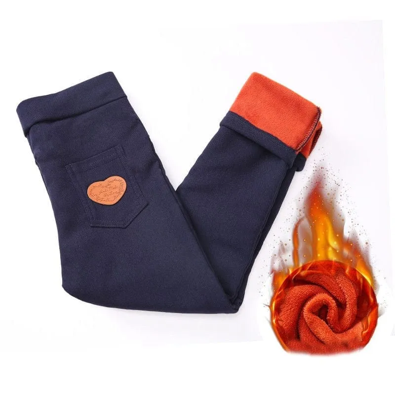 Leggings For Girls Winter Warm Pants With Fleece Kids Pant