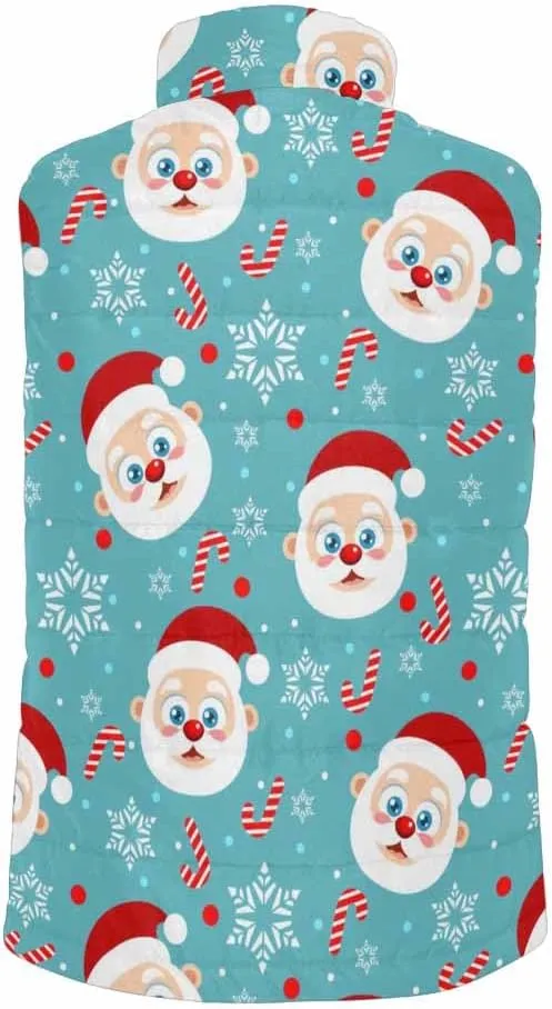 Lightweight Vest Men Christmas Cute Santa Clause Padded Puffer Vest Winter Sleeveless Jacket Coat Oversized Vest