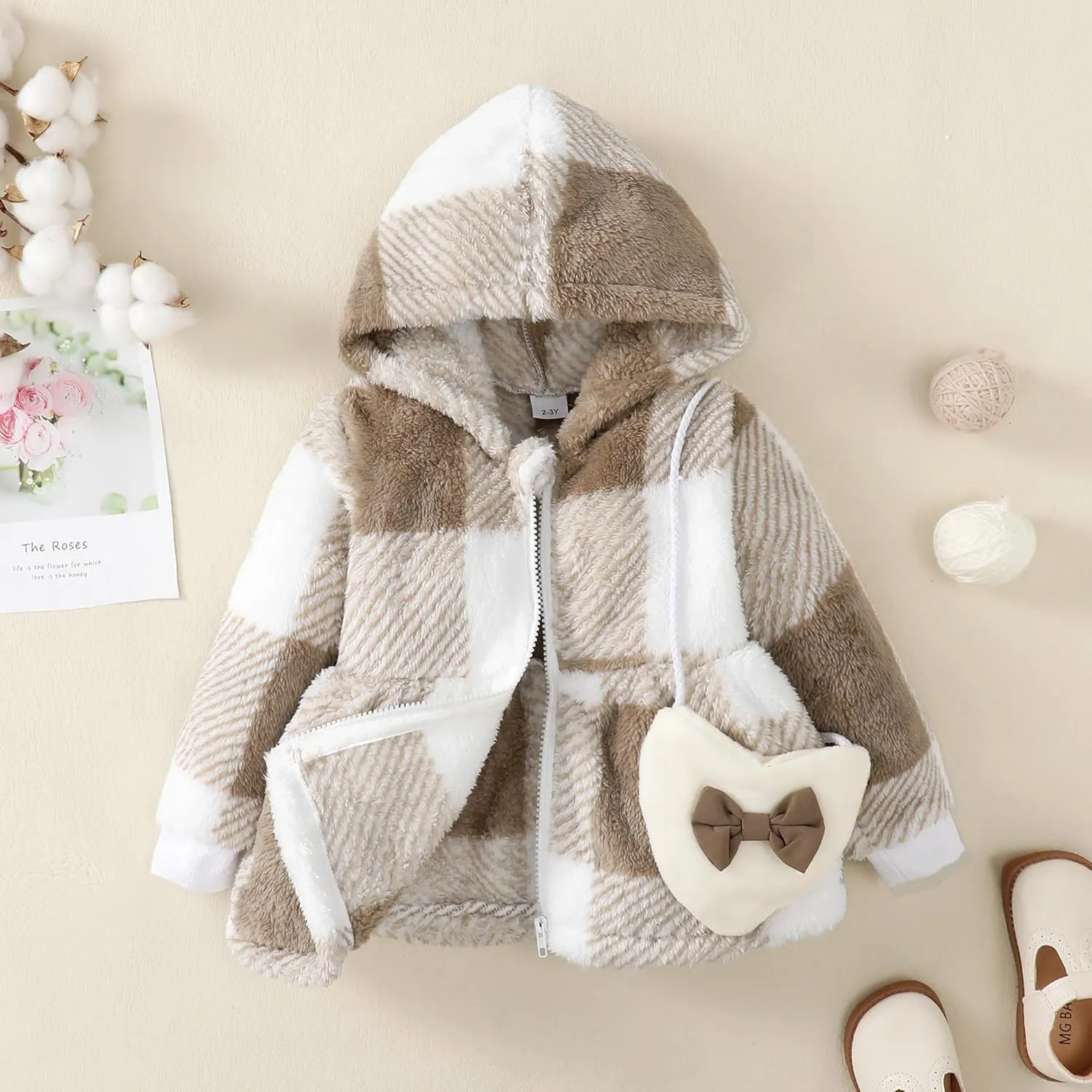 Little Toddler Girl Fleece Jacket Long Sleeve Full Zip Up Hoodies Sweater Warm Winter Coat Outwear Fall Winter Clothes