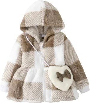 Little Toddler Girl Fleece Jacket Long Sleeve Full Zip Up Hoodies Sweater Warm Winter Coat Outwear Fall Winter Clothes